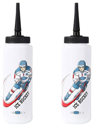2 de agua de hockey sobre hielo de 1000 ml, botella portátil de alta capacidad, diseño clásico, botella deportiva A