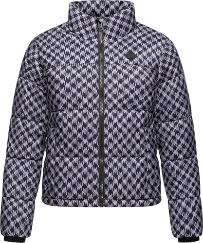 Ragwear Damen Steppjacke warme Winterjacke wasserdicht kurz mit angesagtem Hahnentritt Muster Serah Print YOUMODO XS-6XL