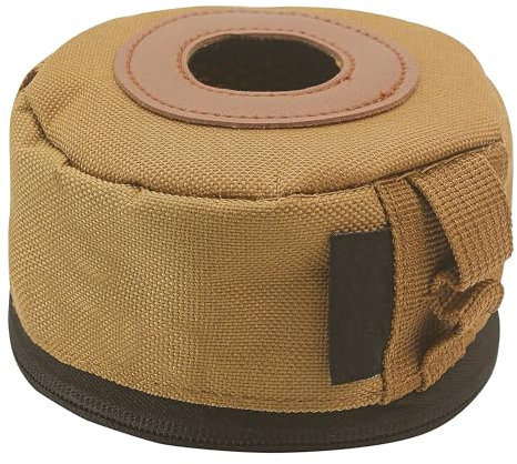 Boîte de protection pour réservoir de gaz 7,6 x 11,4 cm, couvercle de rangement portable pour bouteille de carburant pour randonnée, cuisine, barbecue, accessoires de voyage (marron)