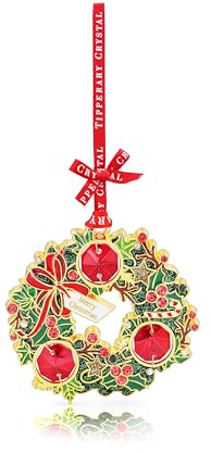 Tipperary Crystal Christmas Tree Decoration, Luxury Hanging Ornament – Perfect for Holiday Décor & Gifting, Wreath Gem Decoration