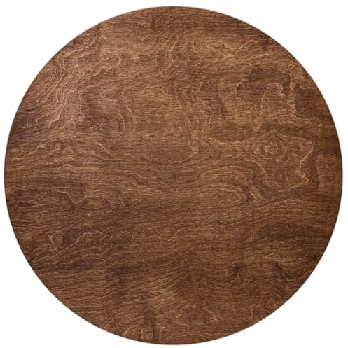 VINILIKO Design | Set de 4 Individuales de Mesa de Vinilo Madera Nogal diámetro 40 cm - Pack de 4, Salvamantel, Impermeable, Lavable, Antimanchas, Antideslizante