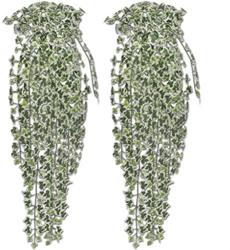 Homgoday Lot de 2 plantes artificielles décoratives de lierre 90 cm