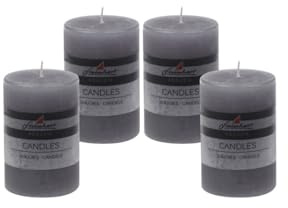 4er Set Adventskranzkerzen Raureif Grau 100/68 mm durchgefärbte Trend-Kerzen