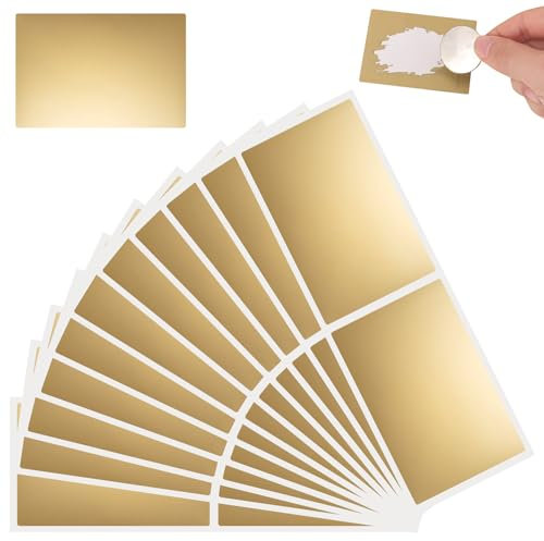 100 Pezzi Adesivi da Grattare 60x40 mm, Rettangolari Gratta e Vinci, Adesivi Gratta e Vinci Oro Autoadesivo Adesivi Gratta e Vinci per Sorprese, Inviti, Biglietti D'Auguri, Buoni Regalo, Cartoline