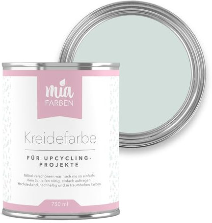 miafarben Kreidefarbe für Möbel 750ml, Möbellack, Möbelfarbe ohne schleifen, Kreidefarbe für Holz (Leiser Waldhauch)
