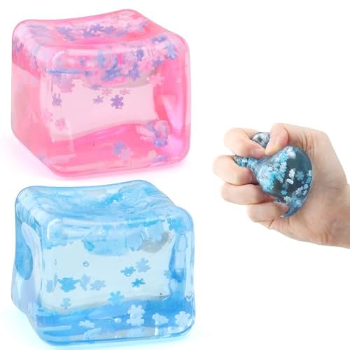 Chridark Stresswürfel Fidget Spielzeug für alle Altersgruppen - 2 PCs | Quadratische Stressbälle Klassenzimmer Preise Angstlinderung Stress Würfel Geschenk für Kinder Jugendliche Erwachsene