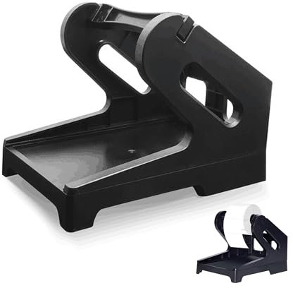 Label Holder, Thermal Shipping Label Holder, Label Dispenser Label Stand Desktop Printer Holder for Thermal Label Roll Fanfold Labels(Black)