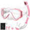 NLMWTI Masque Plongée, Lunettes de Plongée pour 4-16 Enfants, Lunettes de 180° Plongée Panoramiques Anti-buée Anti-Fuite, Masque de Plongée pour la Plongée en Apnée (Transparent/Rose)