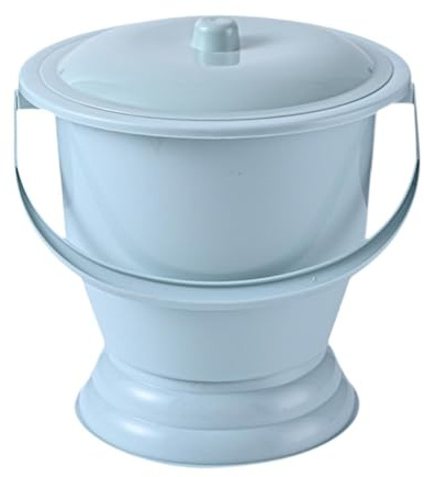 LeeQinersw Pot de Chambre d'Urinoir, Urinoir Épaissie en Plastique, Urinoir de Nuit avec Couvercle et Manche, Toilette Portable pour la Maison, Femmes Hommes, Bleu