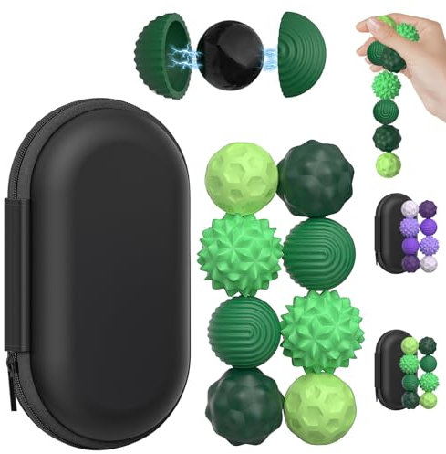 8 Stück Magnetische Fidget Toys, Magnetische Stress Bälle mit Silikonhülle, Magnetische Sensorik Bälle, Magnetkugeln aus Silikon, Anti-Stress Spielzeug für Kinder und Erwachsene (A)