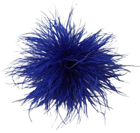 Feder BroscheFlauschige Straußenfeder Brosche Braut Hochzeit Party Weihnachten Kleid Up Corsage Pin Hut Zubehör für Frauen Hochzeitsfeier Tanz Bankett Kleid Kleidungsaccessoires,Blau