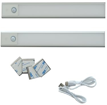 Sunmatic Luce Armadio LED, Luce Sottopensile Cucina con Sensore di Movimento, 2 Pezzi - 30CM, Lampada Magnetica Ricaricabile 3 Temperature Colore per Cucina Scale Soggiorno Bagno Camere da Letto