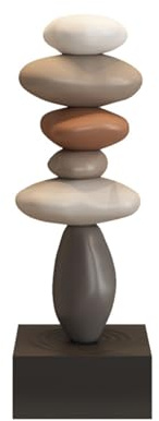 Tauzveok Moderne Abstrakt Deko Skulptur Weiß Und Grau Kunst Statue Für Deko Wohnung, Regal,Schlafzimmer Statuen Und Skulpturen, Harz,Braun