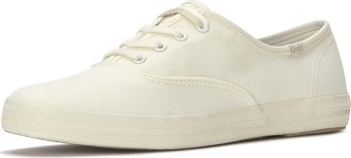 Keds Women's Champion Originals Leather Sneakers, Egret Canvas, 5