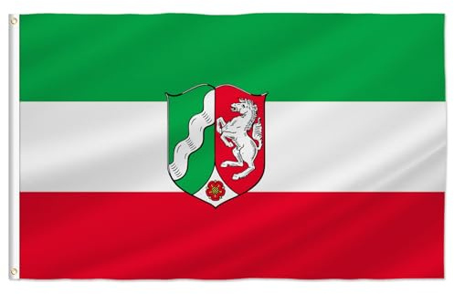 PTEROSAUR Nordrhein-Westfalen-Flagge, 60 x 91 cm, Deutschland-Flagge Nordrhein-Westfalen, Dekoration für Innen- und Außenbereich