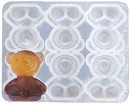 Silikonformen für Gummibärchen, 4,7 x 4,7 x 1,1 cm, 6 Mulden, Cola-Flasche, Orangenscheiben, antihaftbeschichtet, flexibles Tablett, Schokoladengelee, Hundeleckerli-Herstellung für Zuhause, Küche