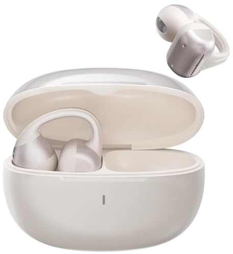 Caijin Cuffie Open-Ear, Cuffie Sportive Bluetooth a Clip, Auricolari Wireless a Clip, Bluetooth 6.0, Autonomia 40h, Ricarica Rapida USB-C,IPX4,Vestibilità Sicura Adatto per Sport Fitness Lavoro,Grigio