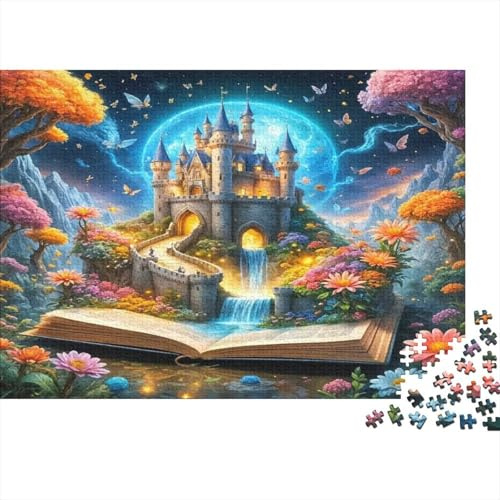 Fantastisches Schloss 1000 Teile Puzzle Papier für Erwachsene Magisches Buch Familienspiel Puzzle Entspannung Deko 52x38cm/1000pcs
