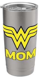 Wonder Woman Wonder Mom Logo Bicchiere termico in acciaio inox doppia parete