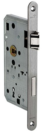 BMH Einsteckschloss | Klasse 3 | Für Zimmertüren (Buntbart) | Edelstahlstulp und Flüsterfalle | *Made in Germany* (DIN Rechts)