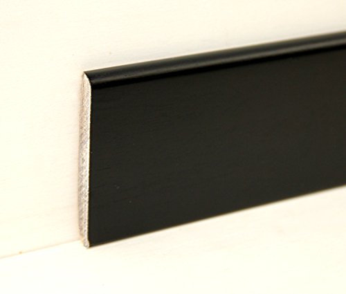 Hobby Legno - Battiscopa Rivestito In Legno Di Tanganicalaccato Nero mm. 75X10X2400 Nr. 2 pezzi totale metri 4,80.