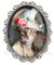 Broche épingle Lady cat bijou fantaisie chat kitch verre cadeau bijou anniversaire