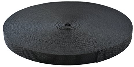 Gurtband Polypropylen 10 Meter lang - 1 Menge Verschiedene Breiten 10mm 15mm 20mm 25mm 30mm 40mm 50 mm (Schwarz, 10MM)