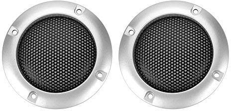Tosuny 2 Zoll Lautsprecher Gitter Grill 2-teilig Kunststoffring mit Metallgitter schwarz/Gold/Silber(Silber)