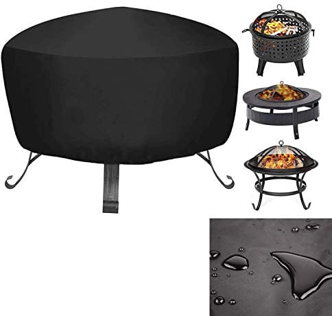 Guangyu Housse de Protection pour Braséro Rond, Imperméable, Noir, PVC, Couvre-Feu, Jardin Patio Extérieur (80*80*65cm)