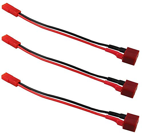 3 x männliche weiblich Deans T Stecker auf männliche Buchse JST Stecker Adapterkabel Kabel mit 10 cm 20 AWG Draht (Deans Buchse auf JST Buchse)