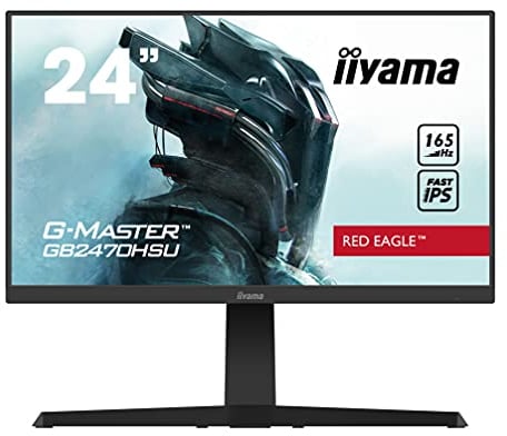 iiyama G-Master GB2470HSU-B1 24 Inch Fast (FLC) IPS LCD,165Hz, 0.8ms, FreeSync Premium , Full HD 1920x1080, 250 cd/m² Brightness , 1 x HDMI, 1 x DisplayPort, 2 x USB, 2 x 2W Speakers