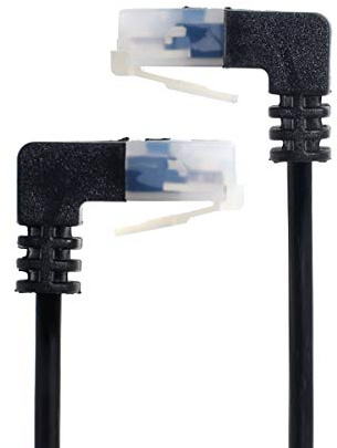 xiwai Cable de red RJ45 ultra delgado Cat6 en ángulo, 25 cm, cable de red UTP, 90 grados, Cat6a LAN, para ordenador portátil, router TV Box