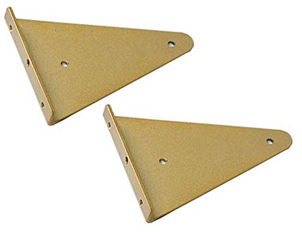 KOOEIN Regalwinkel,Versteckte Schwimmende Regal,Wandkonsole Schmiedeeisen,Lagerregal,Hochleistungshalter,Europäischer Stil,2 STK,Gold,17x13cm/6.5x5in