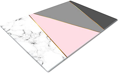 Chopping Board | Glass Chopping Boards for Kitchens | Glass Worktop Savers for Kitchen | Cutting Boards for Kitchen | Chopping Board Non Slip | Small Chopping Board | Grey Black Pink Design