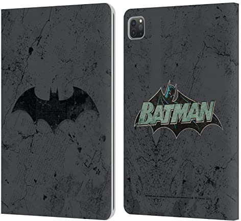 Head Case Designs Licenciado Oficialmente Batman DC Comics Logotipo Desgastado Silencio Carcasa de Cuero Tipo Libro Compatible con Apple iPad Pro 11 2020/2021 / 2022