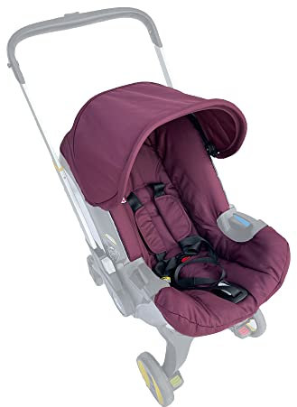 Brogtorl Wickelsitz-Set, Baldachin-Sonnenschutz, kompatibel mit Doona-Kinderwagen, waschbar, 300D Stoff, Baumwolle, weinrot