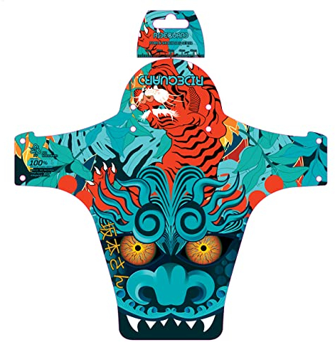 RideGuard PF1 Mr Sakamoto. Front MTB Mudguard Mountain Bike Fender. Fits 24”, 26”, 27.5”, 29”, Plus Size and Fat Bikes. UK Made 100% Recycled Plastic Waste 100% Recyclable.