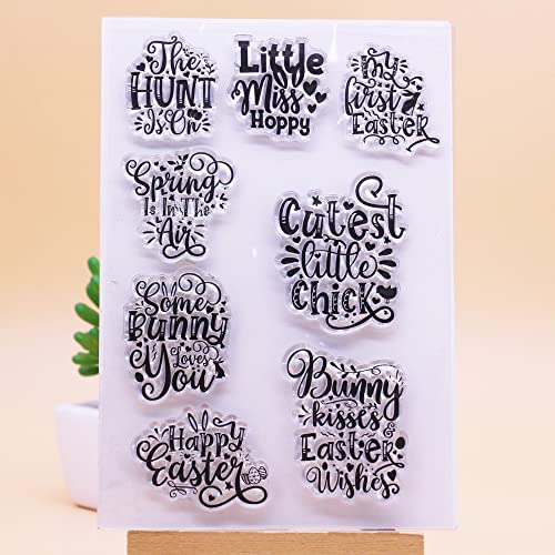 WooYangFun 1 x transparenter Stempel mit Osterhasen-Motiv, für Kartengestaltung, Dekoration und Scrapbooking, 11 x 16 cm