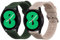 kwmobile 2x Fasce compatibile con Samsung Galaxy Watch 4 / Watch Active 2 - Cinturino Smart-Watch Fitness-Tracker - Banda Silicone Gommato TPU verde scuro/rosa antico