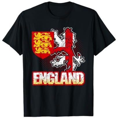 England-Flagge, Wappen, Fußball, Löwe, Britisch T-Shirt
