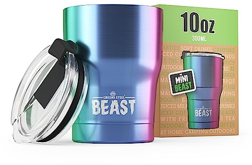 Beast Tumbler - 300 ml (10 oz), Rainbow | Reusable Stainless Steel, Vacuum Insulated Cup | Double Wall Travel Flask Perfect for Hot or Iced Coffee | BPA Free