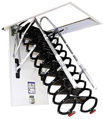 Electric Attic Ceiling Ladder Telescopic Stairs Non-slip Invisible Folding Ladder With Telescoping Armrests, Pull Down From Ceiling
