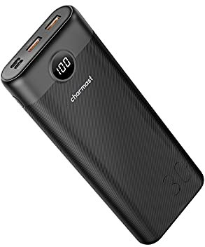 Charmast Powerbank 30000 mAh Large Capacity External Battery 20 W PD QC 3.0 Power Bank USB C Fast Charging Quick Charge Portable Charger 3 Outputs Compatible with iPhone, Samsung, Huawei, iPad