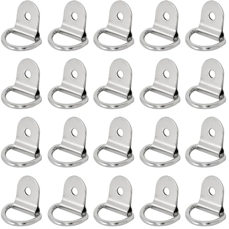 Naapesi 20 STK D Ring Zurröse, 3.6cm*2.5 cm D Ring Aufbauring Haken, Heavy Duty D-Ring Tie Down Cargo Zurrringe Lastanker Anhänger, Last 100KG, für Ladungssicherung in Pkws Kajak und Anhängern