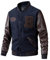 Duohropke Zweifarbige Bomberjacke Herren Winter College Jacke Mit Lederärmeln Kunstleder Oldschool Football