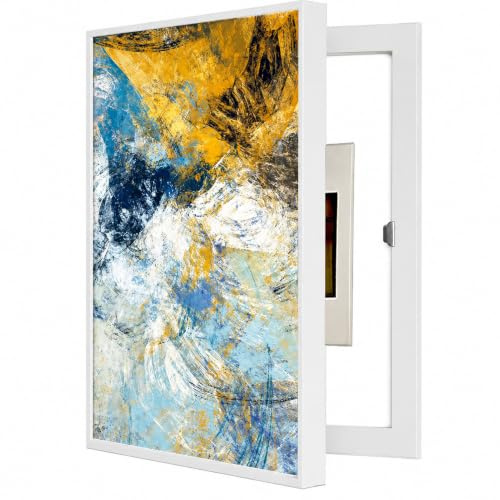 Hengqiyuan Copertura Quadro Elettrico Decorativa | Nascondi Contatore Quadri Copri Contatori Elettrici da Parete Sono Disponibili Vari Stili White,50x60cm