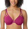 Delimira Women's Front Fastening Bras Underwire Unlined Racerback Plus Size Bra Magenta Purple 38D