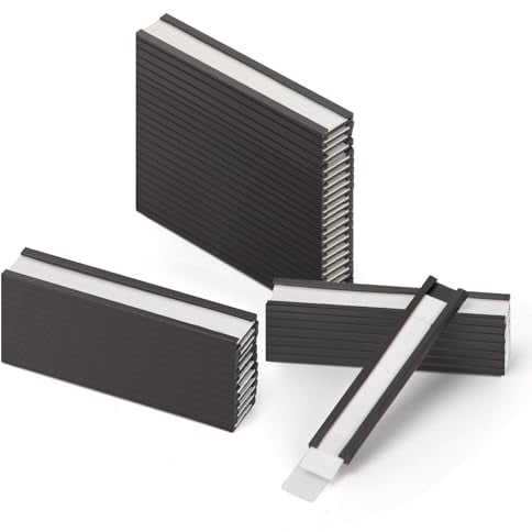 LLPT Magnetische Etikettenhalter | Beschreibbare Magnet-Etiketten für Schule Büro Whiteboards Kühlschränke Magnettafeln (MH1576) | 50 Stück | 15MM x 76MM