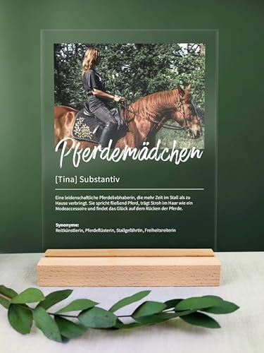 Pferdemädchen Geschenk personalisiert - Acryl Foto Geschenk: Definition wie im Duden - Geschenk Pferdemädchen, Pferdemädchen Geschenk Geburtstag, Geschenk Pferdemädchen Weihnachten