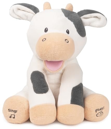 GUND Buttermilch, die Kuh - qualitativ hochwertiges, interaktives, singendes Plüschtier, bewegt Ohren und Mund, für Babys ab 10 Monaten